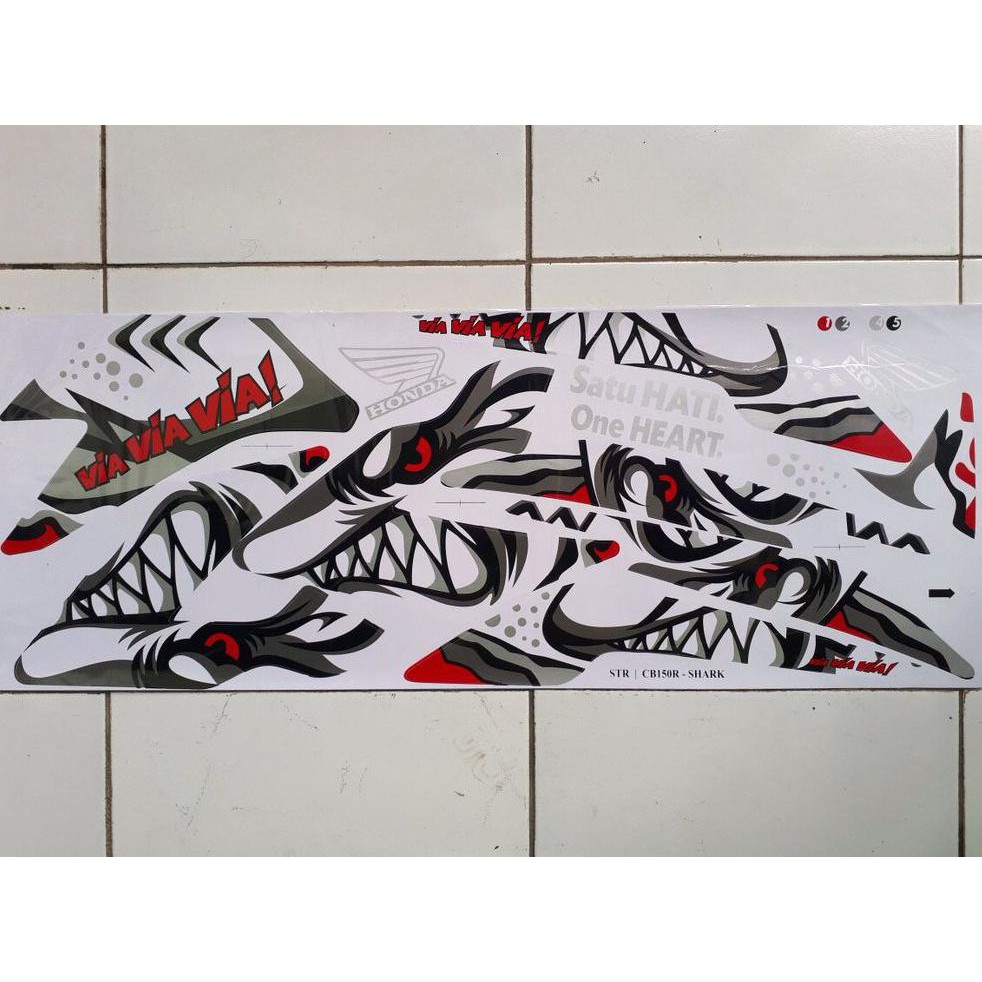 Aksesoris Striping Sticker Lis Variasi Motor Old Cb150R - Shark - 2