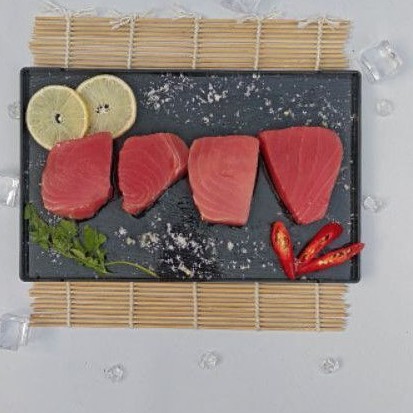 

TUNA STEAK @500GR IKAN GRADE AAA FROZEN FOOD FILLET SAKU KUALITAS EKSPOR