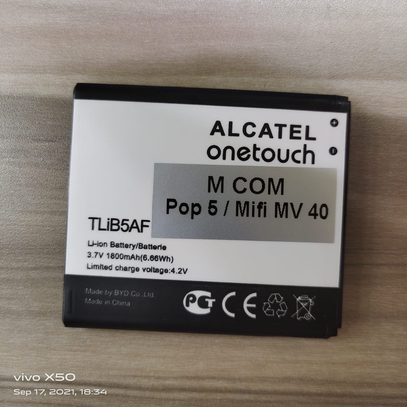 Battery Batere Batre Baterai Mcom Alcatel Onetouch Pop C5 Mifi Modem Wifi MW40 TLiB5AF