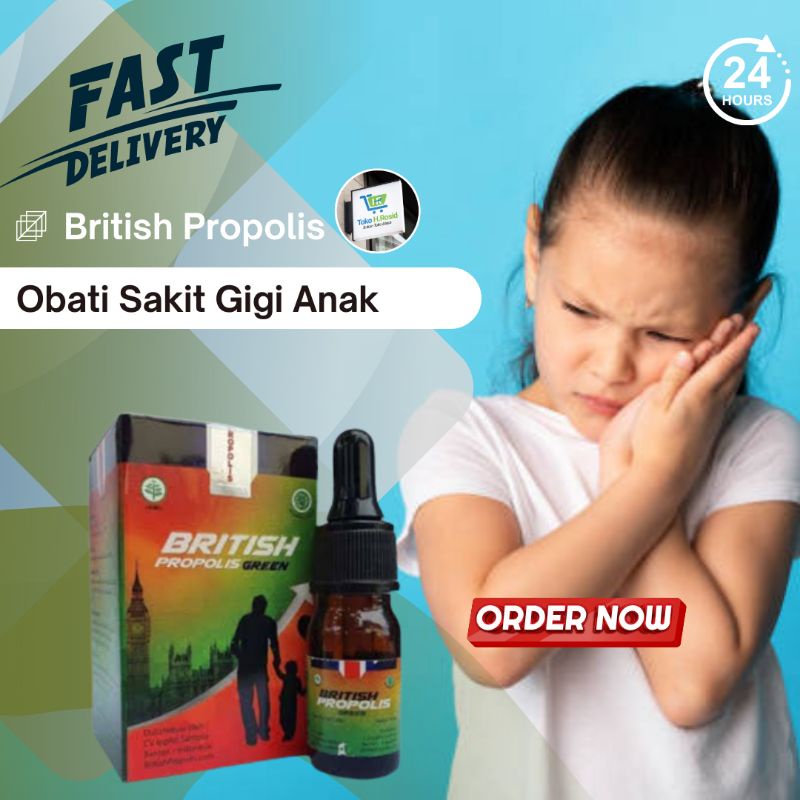 British Propolis 6ml Obat Sakit Gigi Anak Berlubang Penambal Gusi Bengkak Sariawan Migrain Demam Per