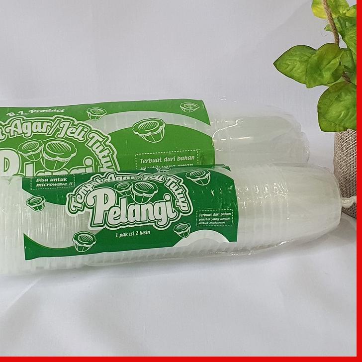 ♞ Cup Puding Pelangi Besar & Kecil isi 24 MURAH/ cup pelangi/ cup pudding/ cup puding bunga ✩