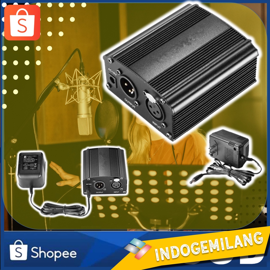 Jual Phantom Power Microphone Amplifier 48V Supply Condenser Mic Power