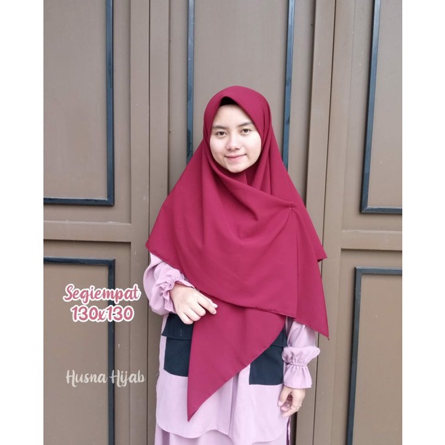 [HUSNA COLLECTION] Khimar Segi Empat Polos Wolfis 130 cm /Jilbab Segi Empat / Kerudung Polos