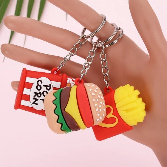 GANTUNGAN KUNCI TAS MOBIL MOTOR CHARACTER UNIK KEYCHAIN 3D MINI BAHAN PVC KARET LUCU GANCI KARAKTER BOBA FOOD CACTUS FT420