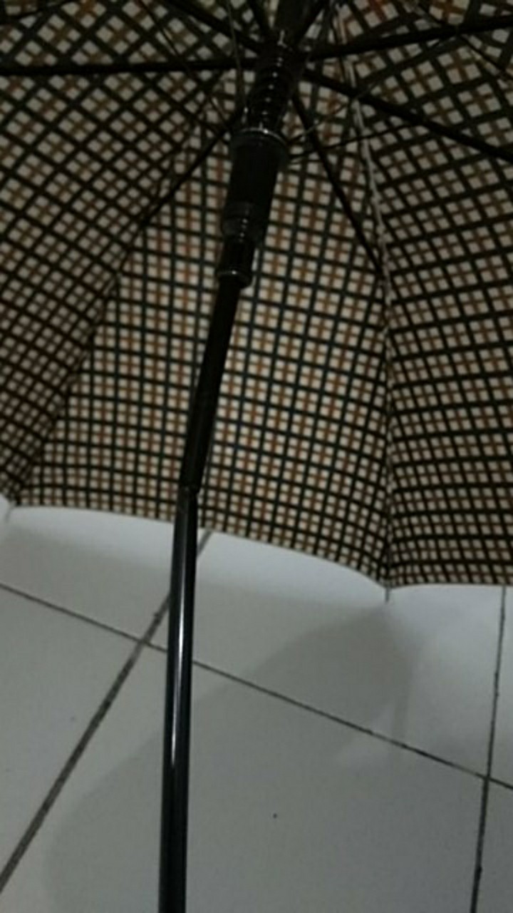 Payung Tongkat Silver Plus Alat Sliding Pelindung Plastik Cover No Drip Unbreakable Awet Tahan Lama