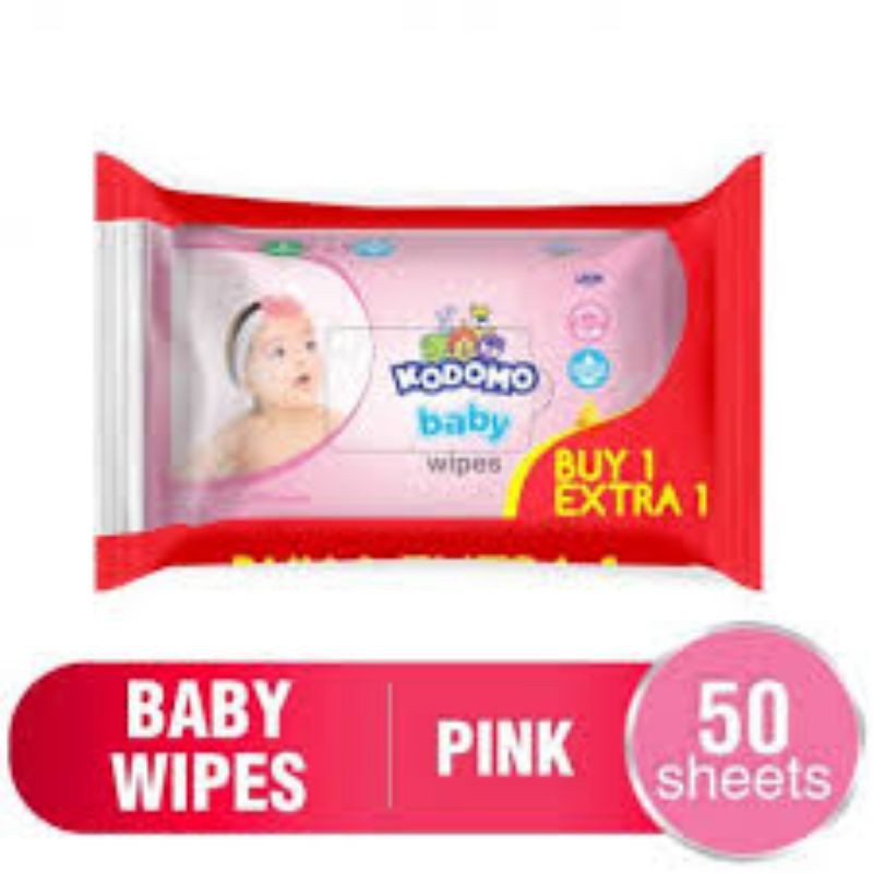 Tisu Basah Kodomo Baby Wipes Pink 50 x 2 Buy 1 Get 1