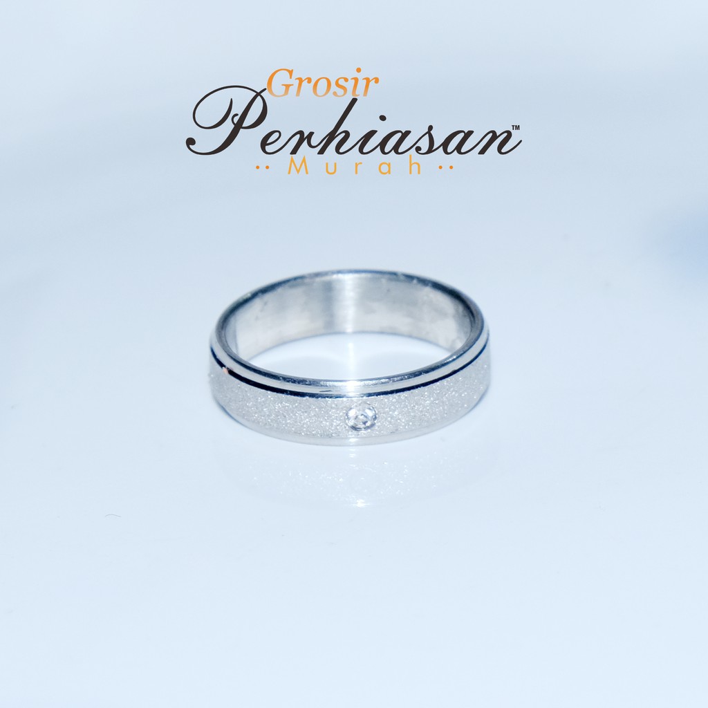 TERLARIS Cincin Titanium Cn5 Pasir Silver (BISA COD)