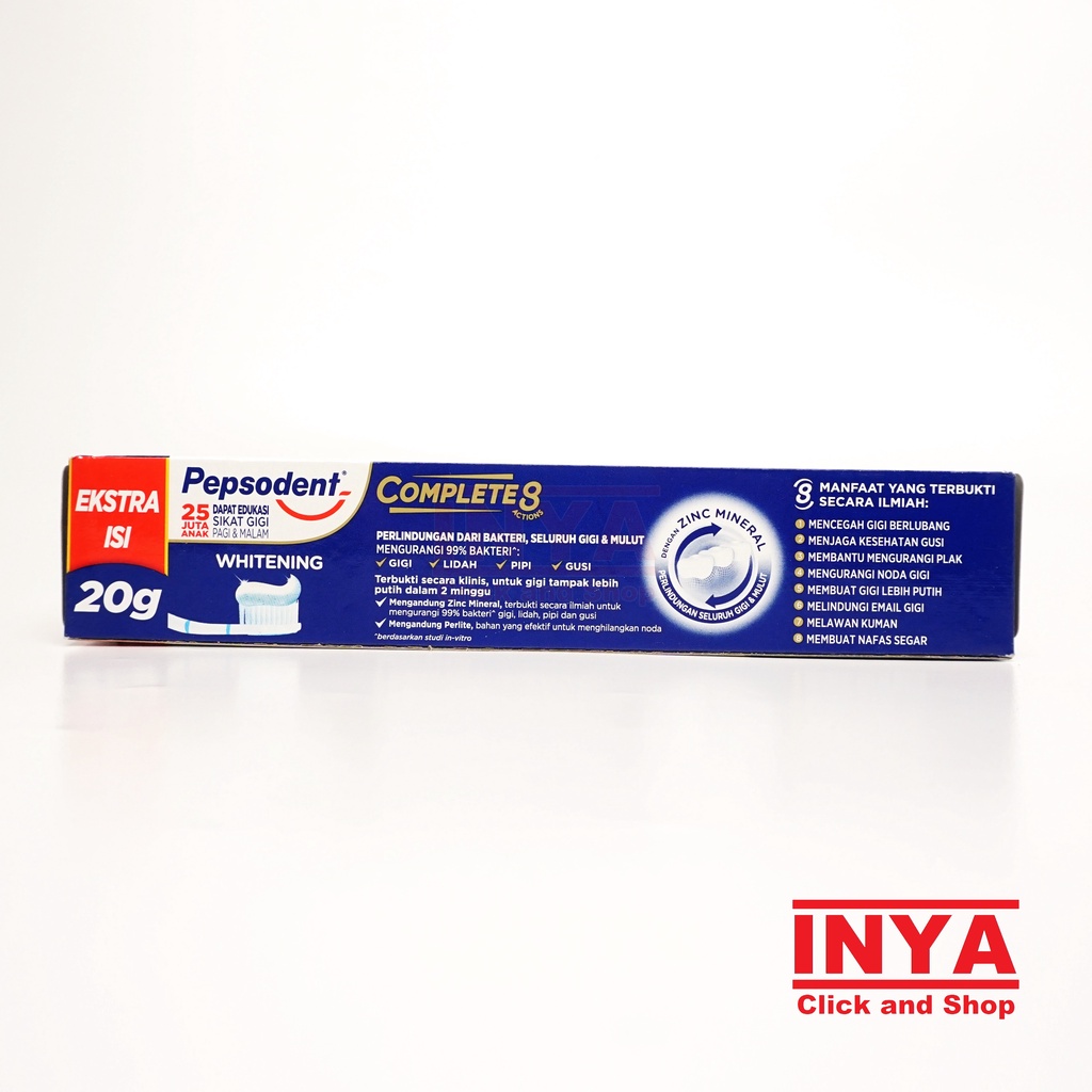 PEPSODENT COMPLETE 8 WHITENING TOOTHPASTE 190gr - Pasta Gigi - Odol