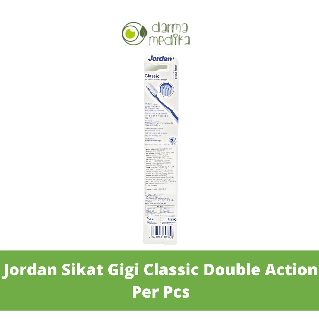 Sikat Gigi Jordan Classic Double Action Clean Teeth &amp; Gums Per Pcs