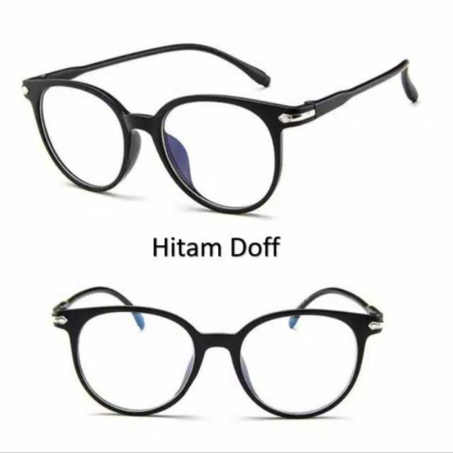 (COD)  KACAMATA ANTI RADIASI Wanita Pria Frame Sunglasses Lensa Transparan import ( Surabaya )