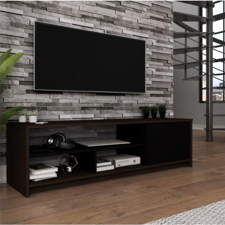 Latopia Best Custom Size - Meja TV / Rak TV Minimalis Modern 180 cm Maks TV 55" Putih Abu Coklat Tua