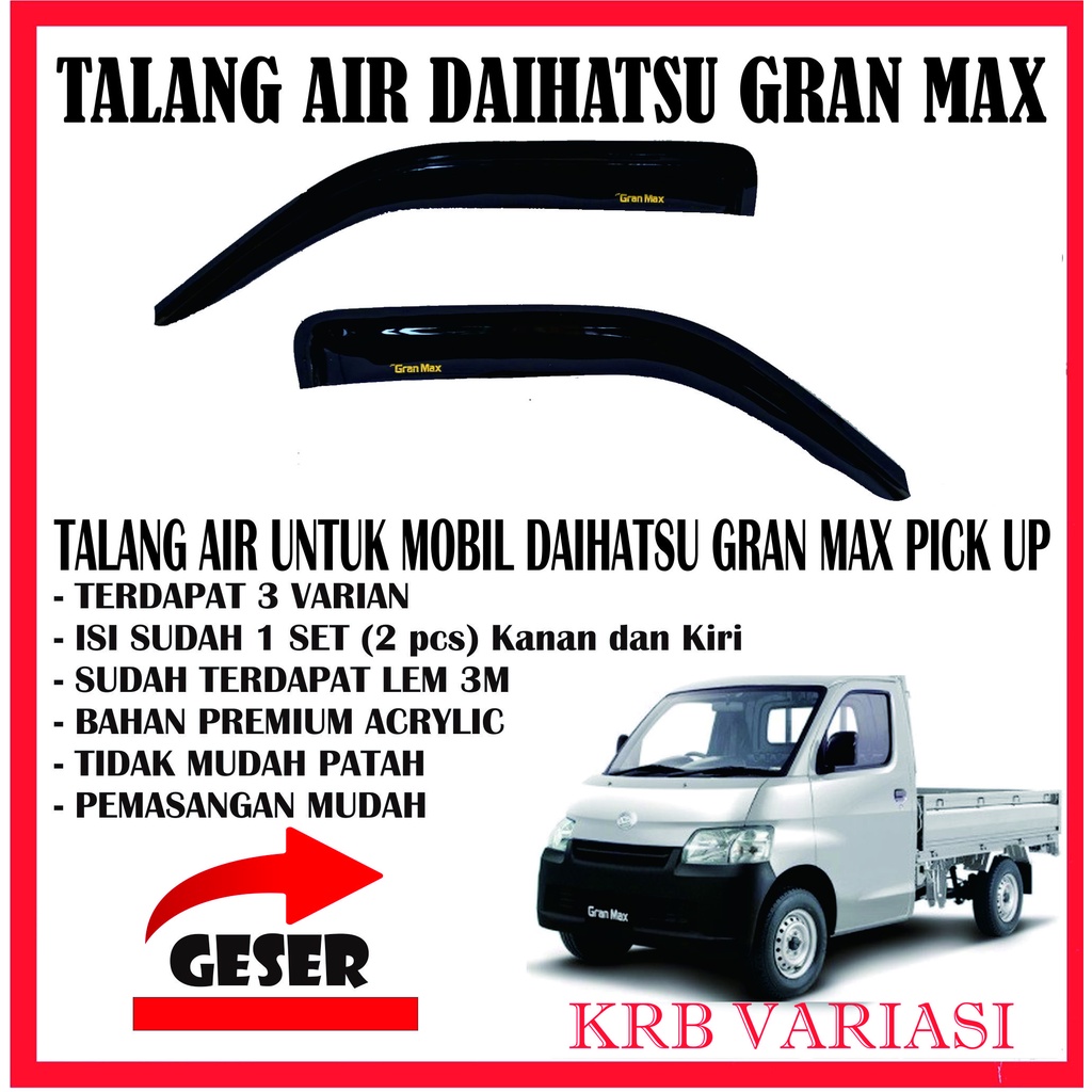 Talang Air Mobil Daihatsu Gran Max Pick Up / Talang Air Grand Max / Talang Air GrandMax / Talang Air