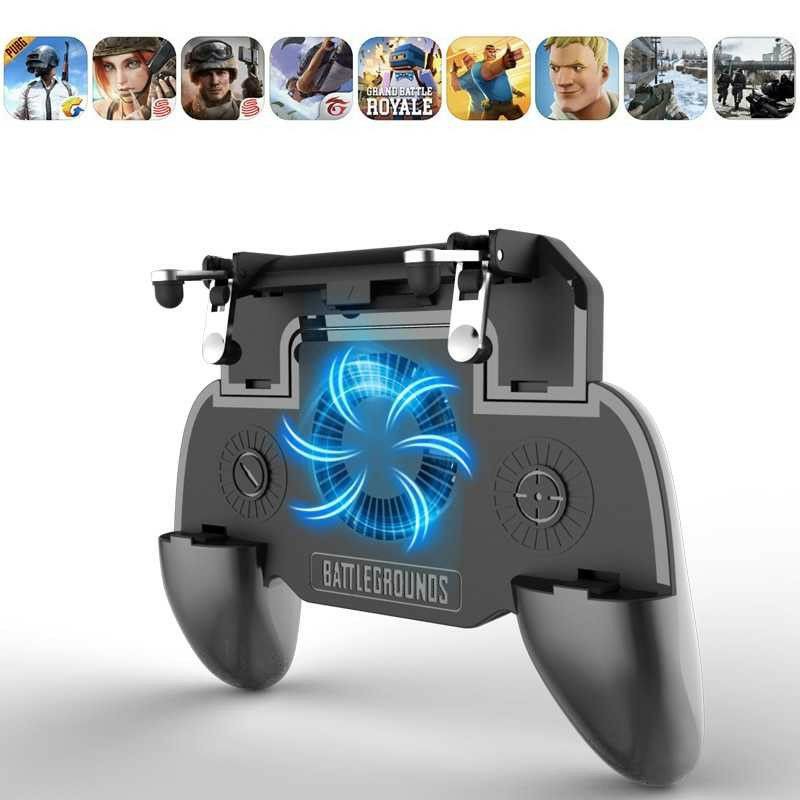 Gamepad Grip Tombol Trigger Aim L1 R1 with Fan + 2000mAh Powerbank