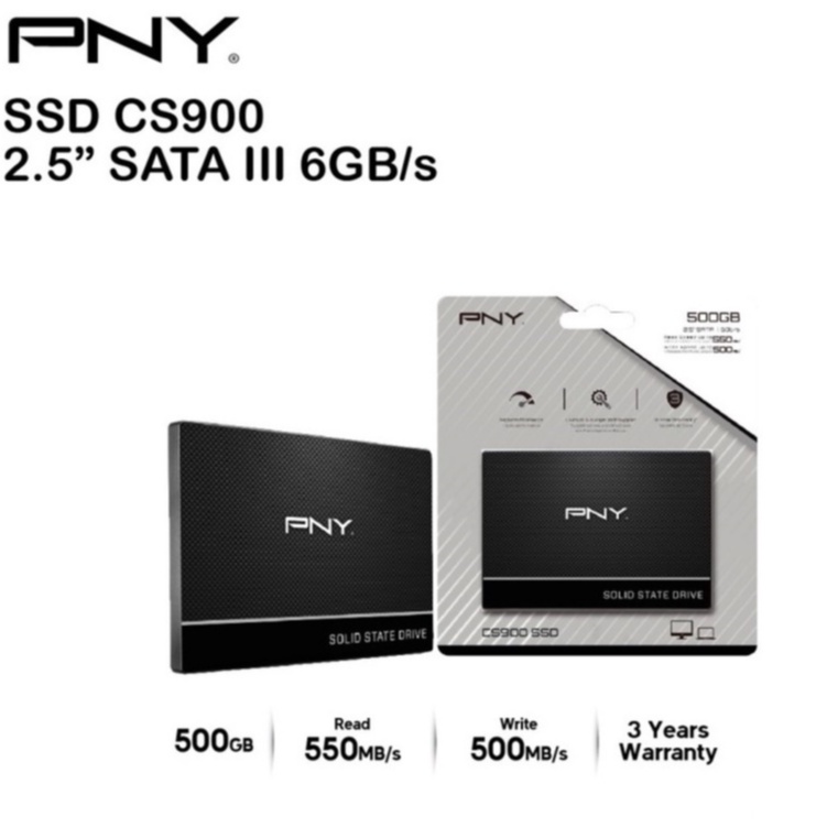 PNY SSD 500GB SATA III PNY CS900 2,5 Inch  GARANSI 3 THN 6Gb/s