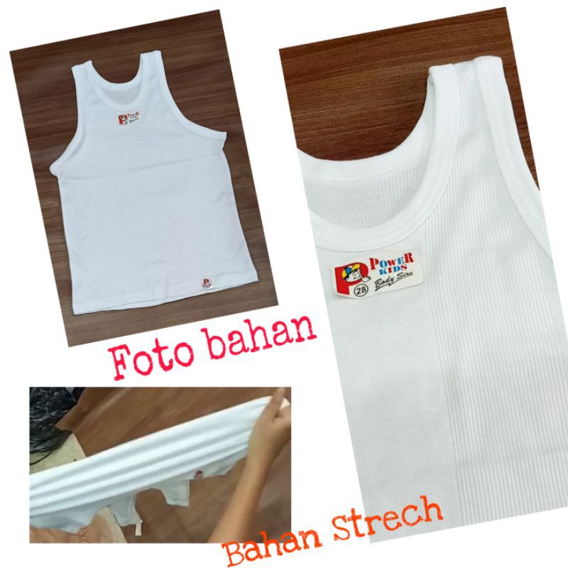 6 pcs Singlet anak unisex putih polos strech kaos singlet anak polos unisex pakaian dalam anak