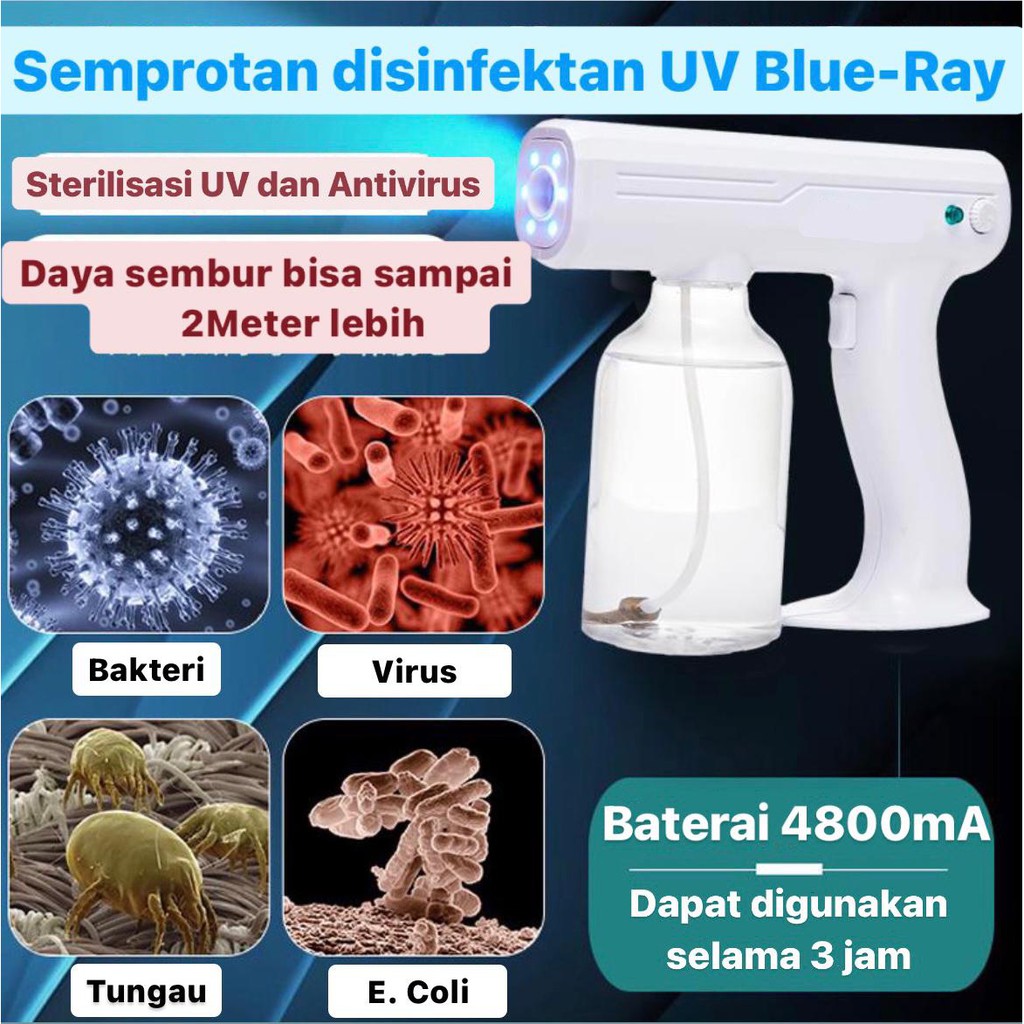 Disinfectant Nano Spray Cordless Mesin Fogging Wireless Air Gun Spray Tanpa Kabel Pembasmi Kuman