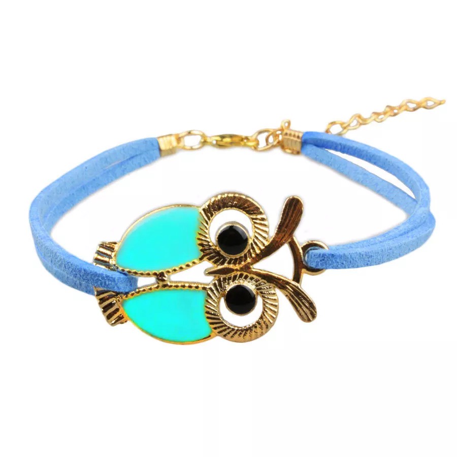 Gelang 18 Cm Adjustable Tangan-Anyaman Kulit Gelang untuk Wanita String Burung Hantu Gelang Pacar Hadiah