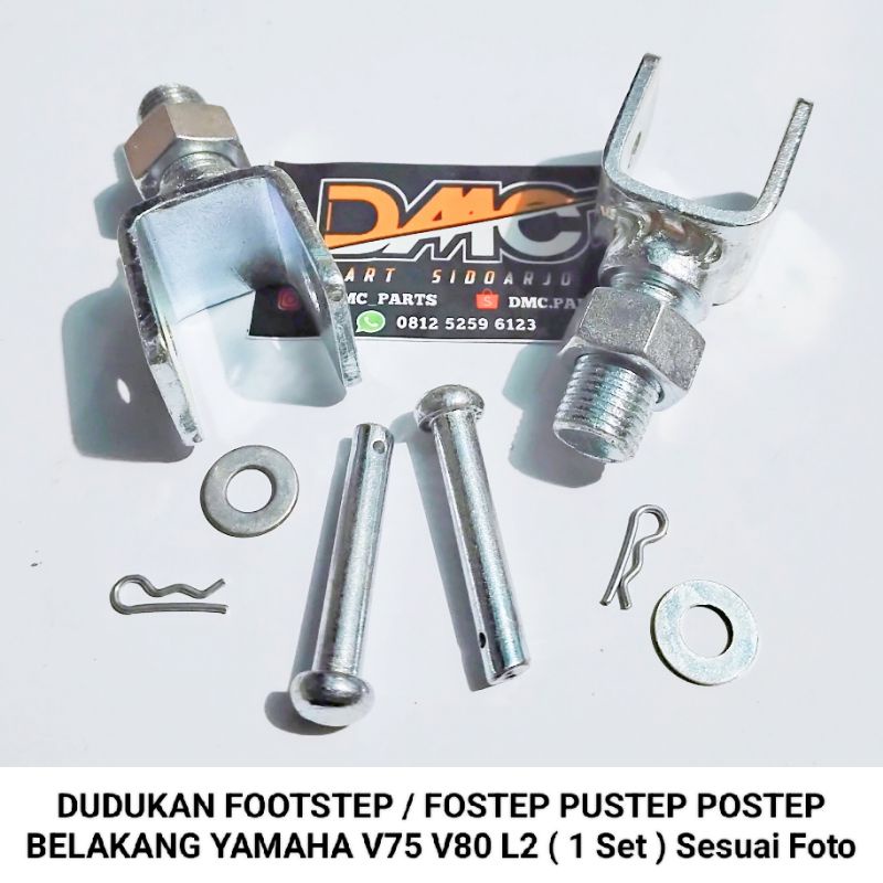 DUDUKAN BRACKET FOOTSTEP / FOSTEP PUSTEP BELAKANG YAMAHA V75 V80 YB L2 ( 1 Pasang ) POSTEP PEN PIN