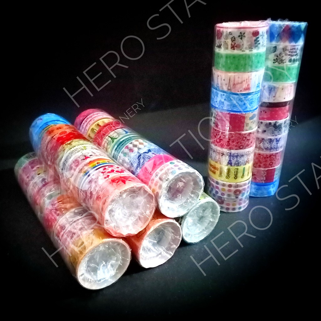 

Selotip cellotape label motif kartun 1.5 cm . 12 roll
