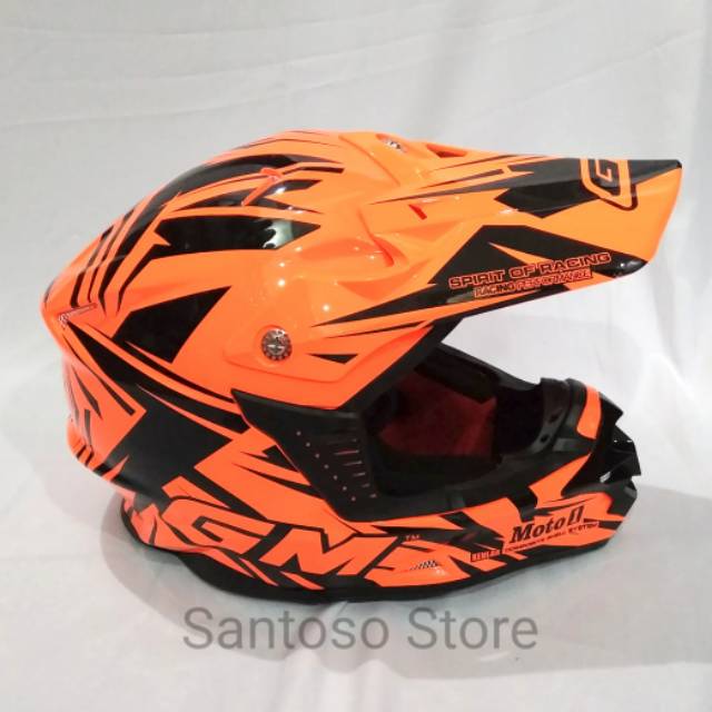 Helm GM Super Cross Trail Moto Orange Flourecent
