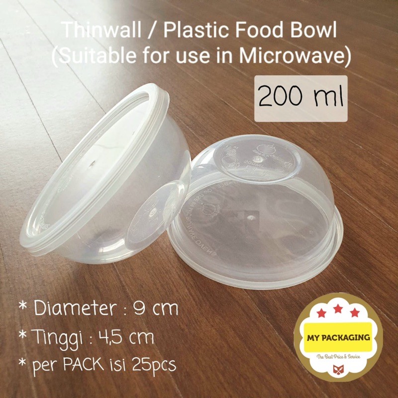 25 set. Mangkok 200ml Plastik 200 ml / CUP Puding / CUP SALAD / Thinwall  Food Container kolek BPA FREE