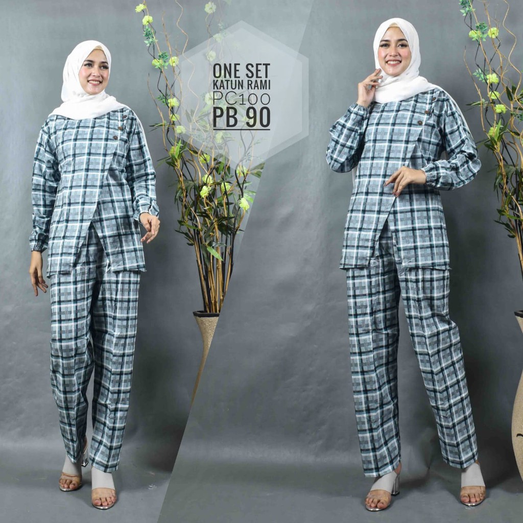 PROMO ONE SET VIRA TUNIK WANITA SET KATUN RAMI PREMIUM
