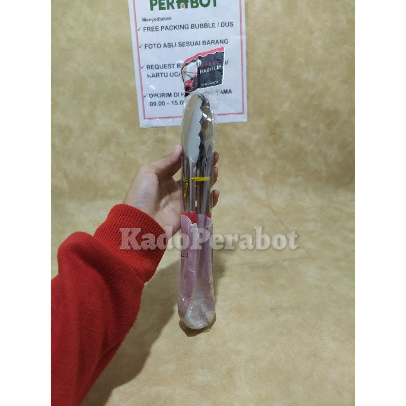 capitan stainless food clip gg merah 30cm - capitan bakar bakaran