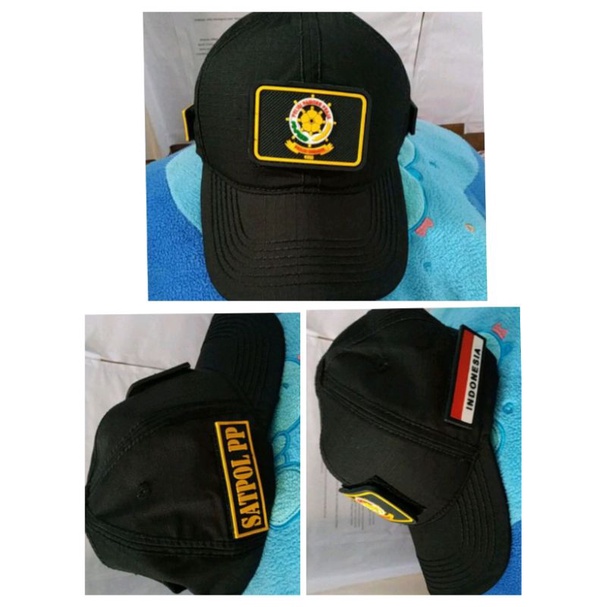 Topi satpol pp tactical rubber patch