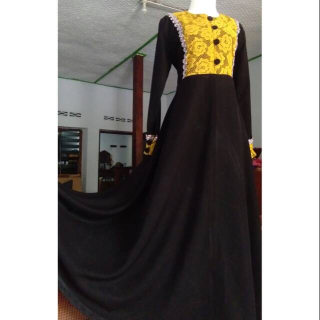 Featured image of post Kombinasi Gamis Brokat Hitam