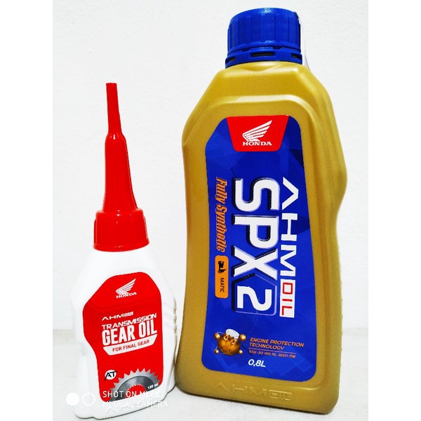 SALE - PAKET OLI AHM SPX2 0.8 L + OLI AHM GEAR 120 ML UNTUK MOTOR HONDA MATIC