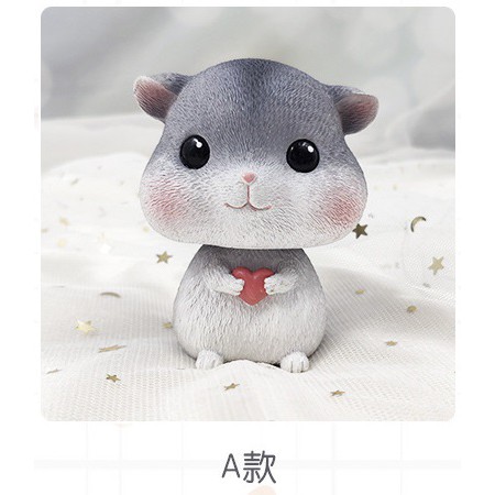 Pajangan Dashboard Mobil CUTE HAMSTER Plastik Karet Goyang Kepala Shacking Head