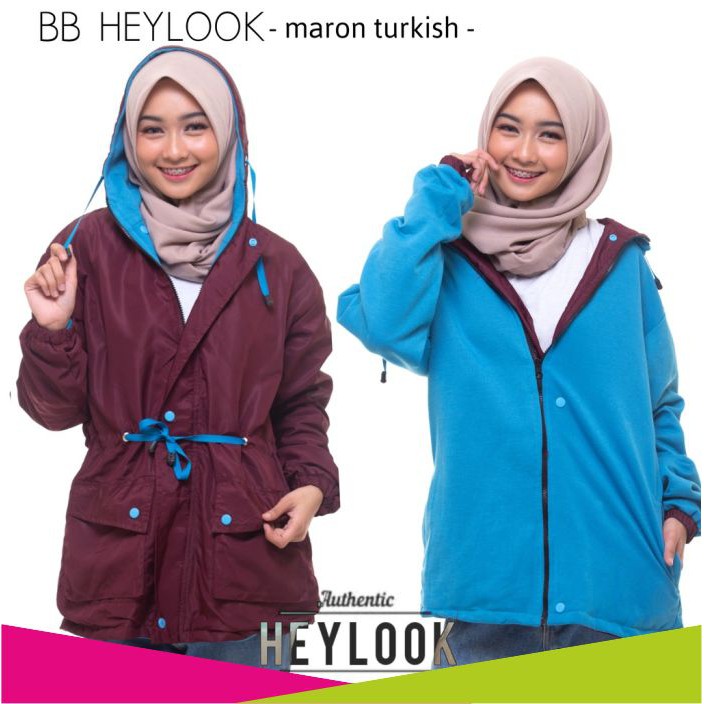 JAKET WANITA JAKET PARASUT BOLAK BALIK JAKET PARKA CEWEK HEYLOOK [JAKET 2 IN 1] SS20