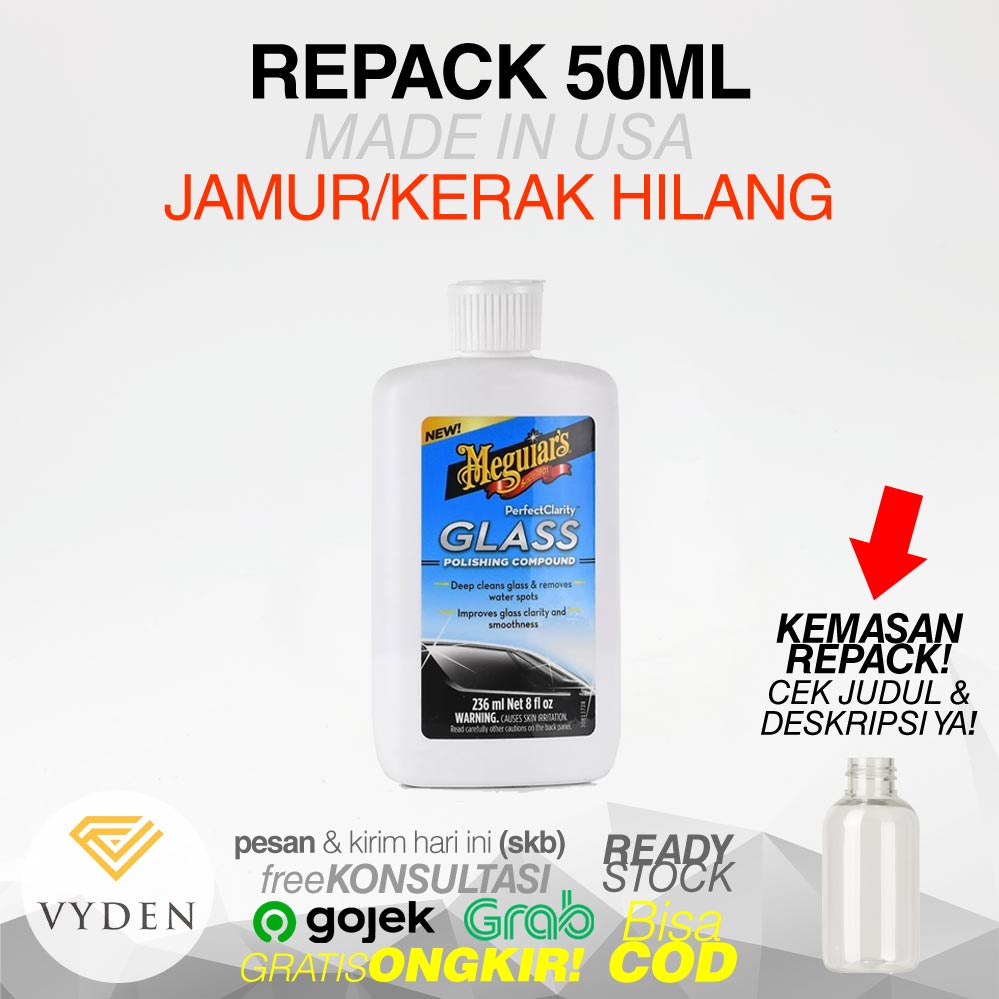 MEGUIARS PERFECT CLARITY Glass Compound 50ml REPACK Pembersih Jamur Kaca Kerak MURAH