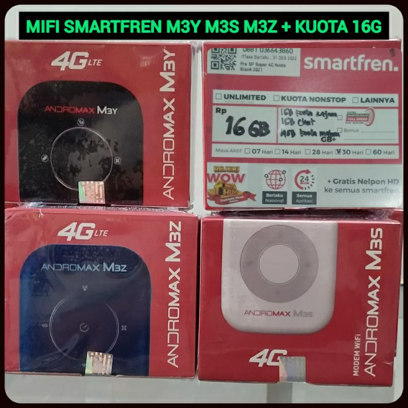 MODEM WIFI SMARTFREN 4G LTE M3Y M3S M3Z BONUS KUOTA