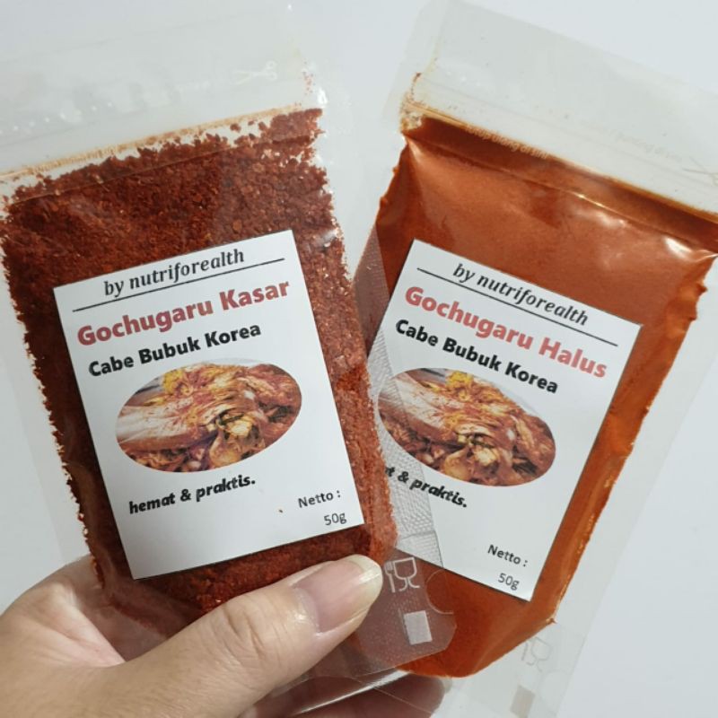 (50gr) Gochugaru Cabe Bubuk Korea Kasar &amp; Halus HALAL