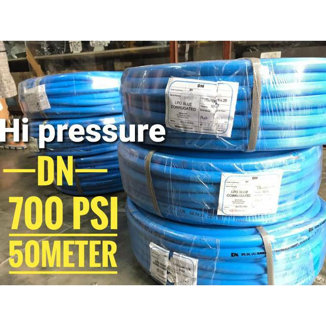 selang gas LPG blue corrugated per meter