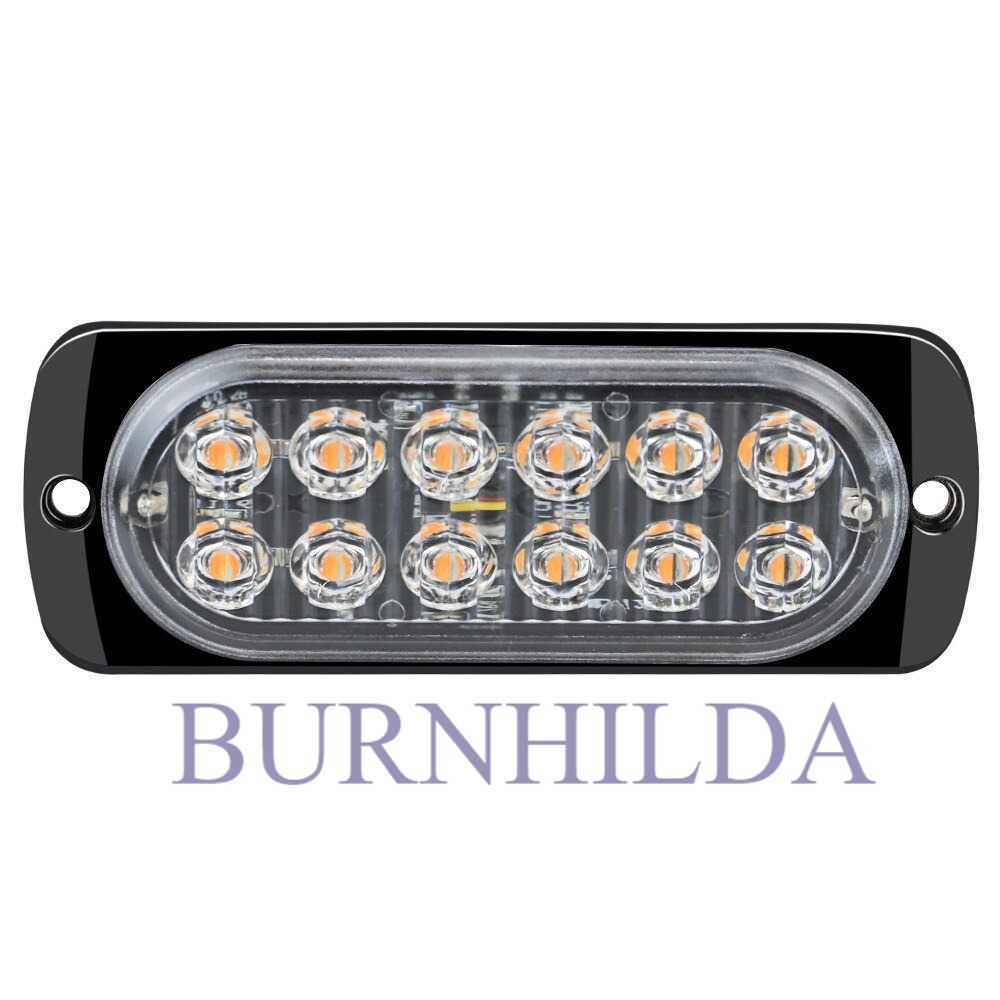 Lampu LED Mobil Warning Light 12LED 12-24V Yellow Light accesoris mobil burnhilda