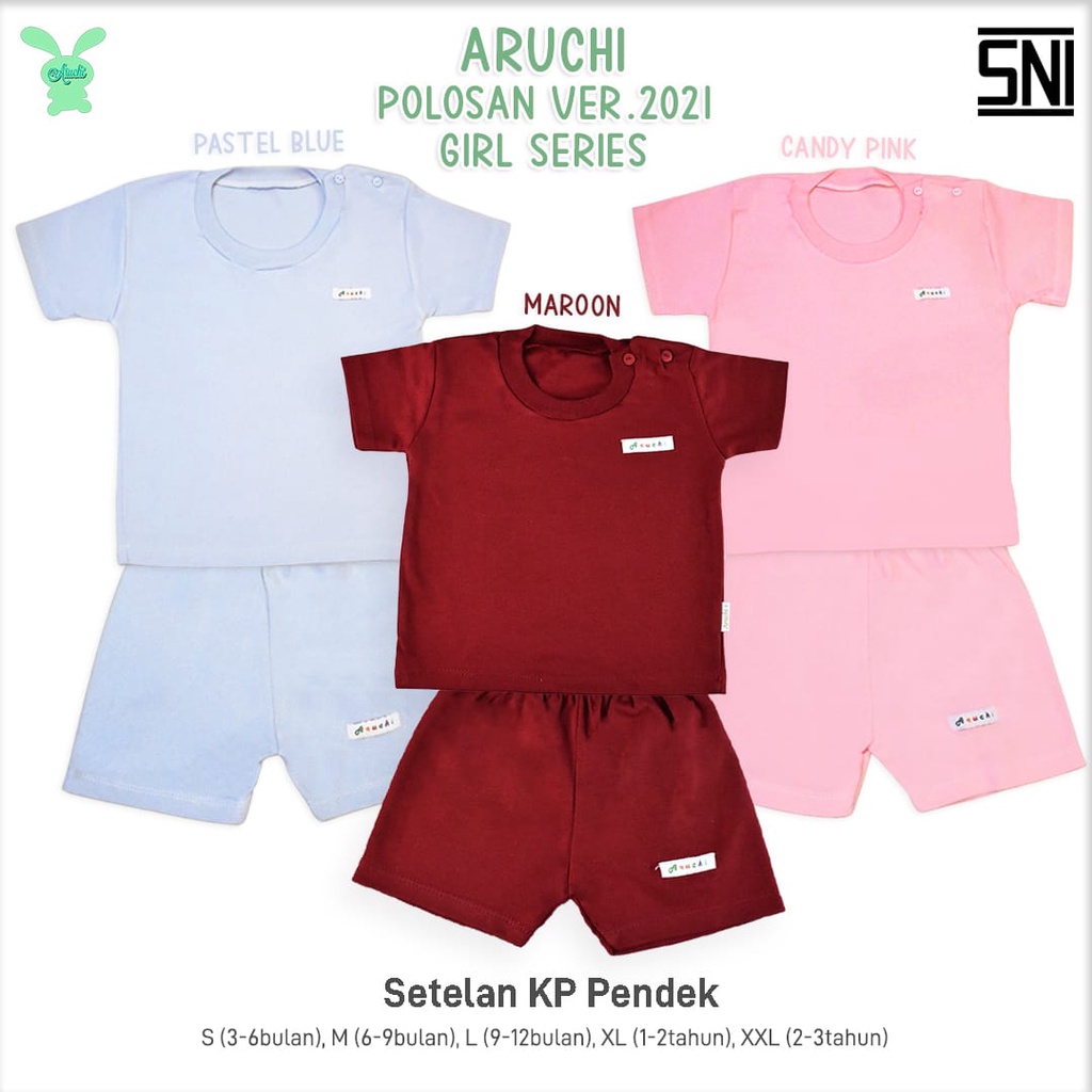 PROMO ARUCHI PREMIUM SETELAN ANAK PIYAMA ANAK SALUR PENDEK NB  S M L ( 3-18 Bulan ) BAJU ANAK BAYI