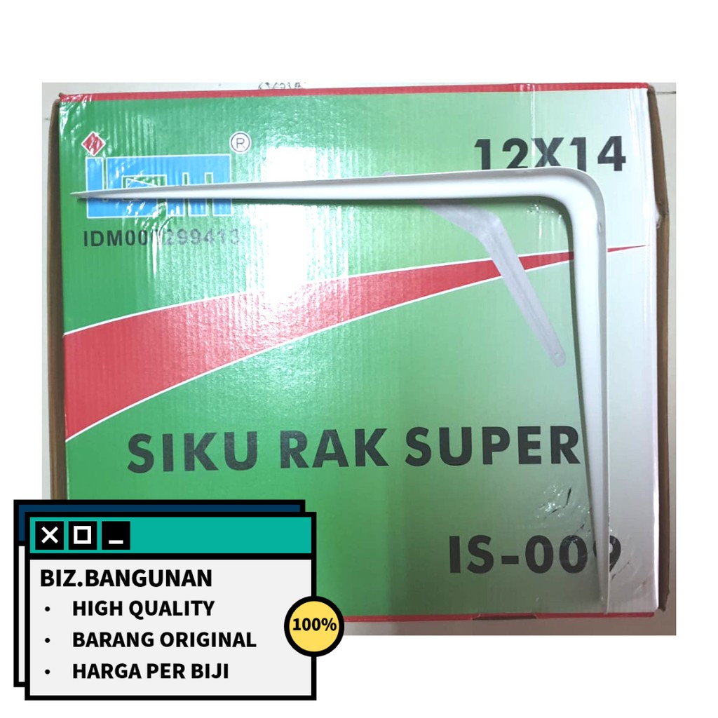 SIKU RAK IGM 12X14 PUTIH TEBAL - 30CM X 35CM - 12 X 14 IN