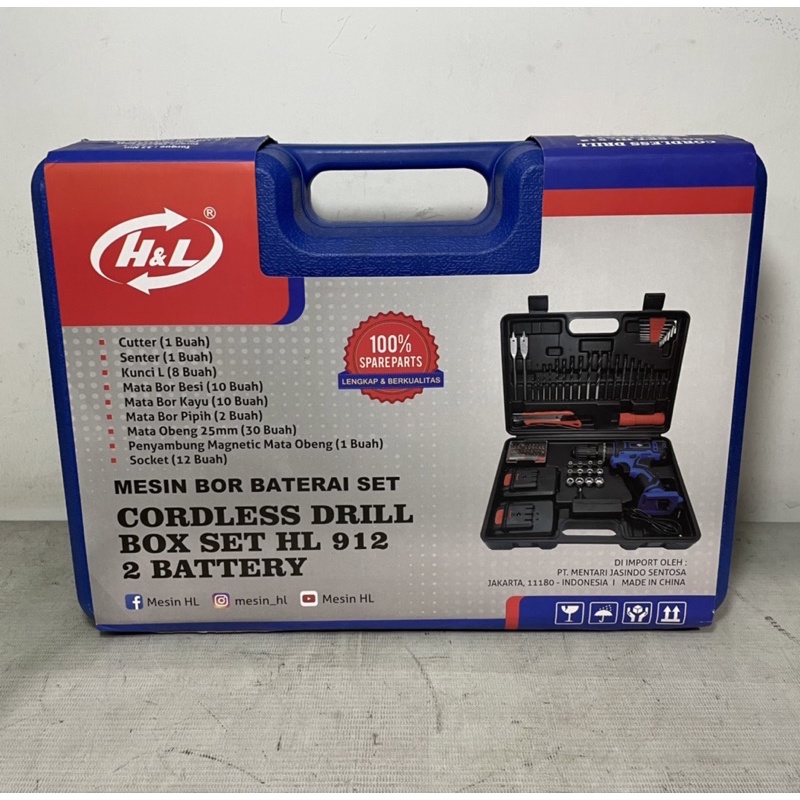 mesin bor cas baterai hl 912 h&amp;l / mesin bor cas baterai koper / mesin bor cordless / mesin bor cas koper h&amp;l / h&amp;l bor cas / h&amp;l hl 912 / mesin bor cas drill / mesin bor cas 18v h&amp;l / mesim bor baterai tangan / mesim bor portable