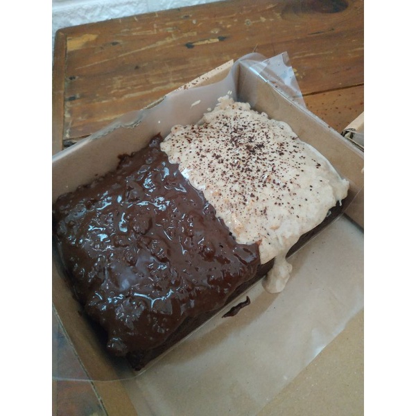 

brownis nyoklat fudgy topping lumer choco crunchy brownies