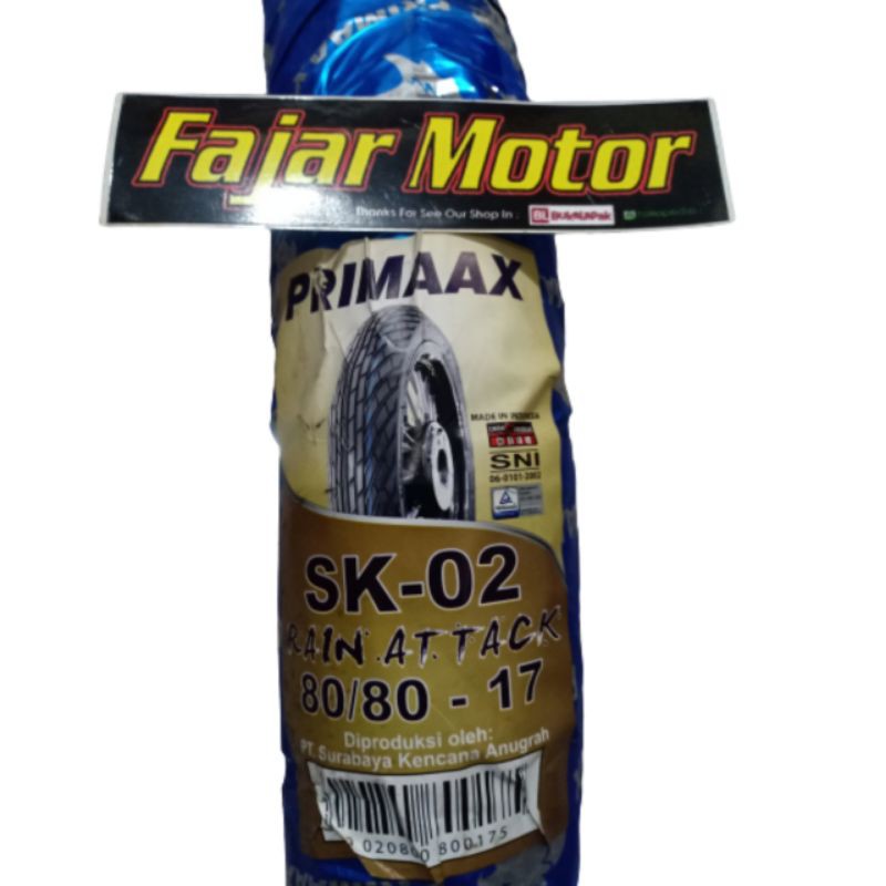 PRIMAAX BAN LUAR TYPE SK02 80/80-17 TUBETYPE