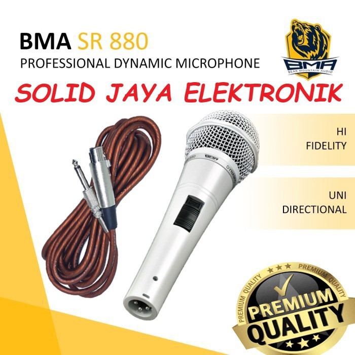 MIC MICROPHONE BMA SR880 PROFESIONAL DYNAMIC MIK SR-880 SR 880 KARAOKE VOKAL VOCAL DINAMIK MIKROPON MIKROPHONE SR880 BMA AUDIO ORI ASLI ORIGINAL