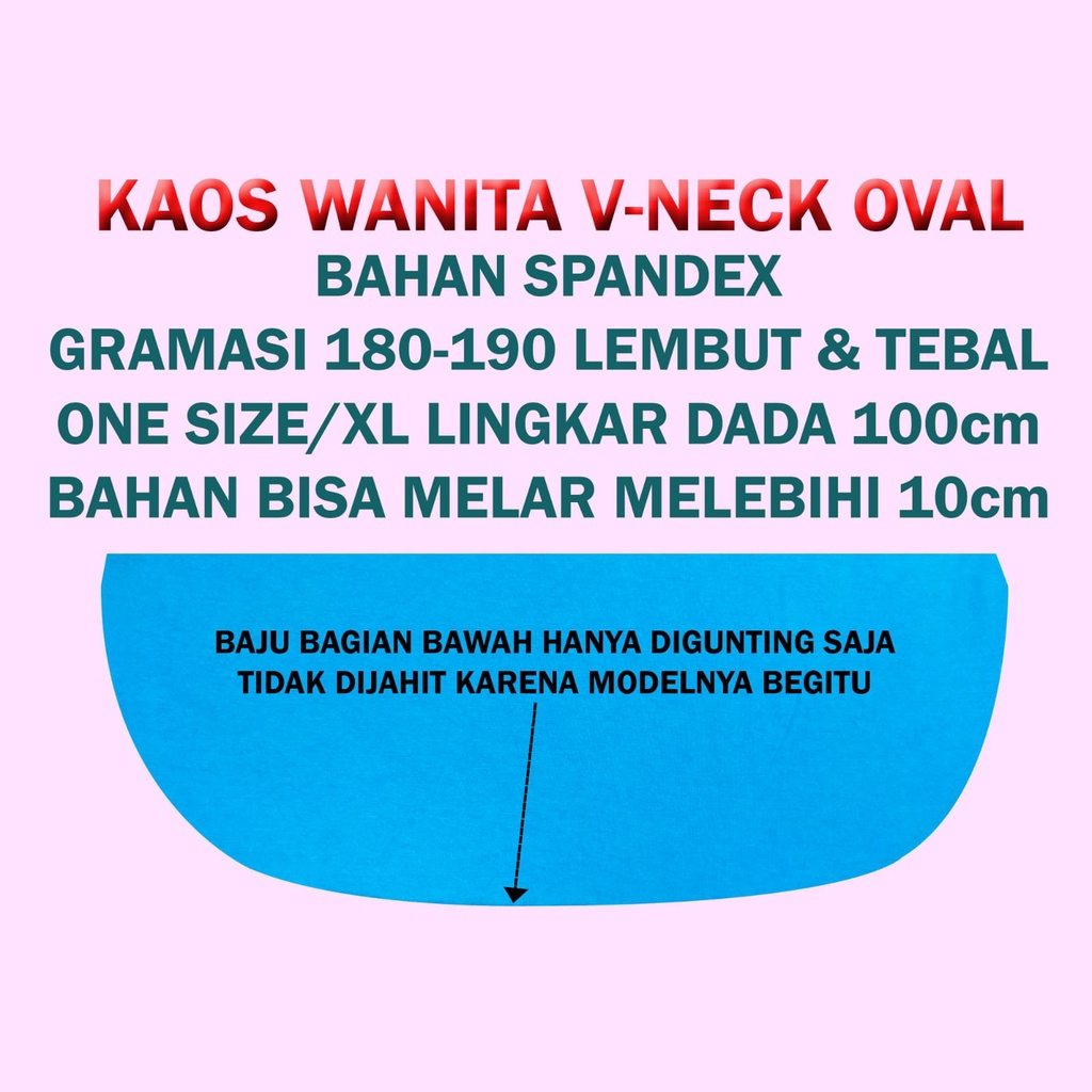 Kaos wanita V-neck Opal / Kaos Wanita Polos oval Leher V / Kaos Wanita Polos Spandex / Kaos Atasan Wanita / Kaos Cewek Polos