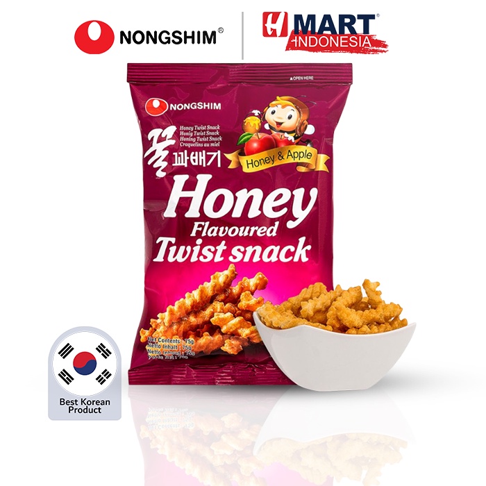 

NONGSHIM Flavoured Twist Snack - Snack Korea Rasa Madu dan Apel 75g