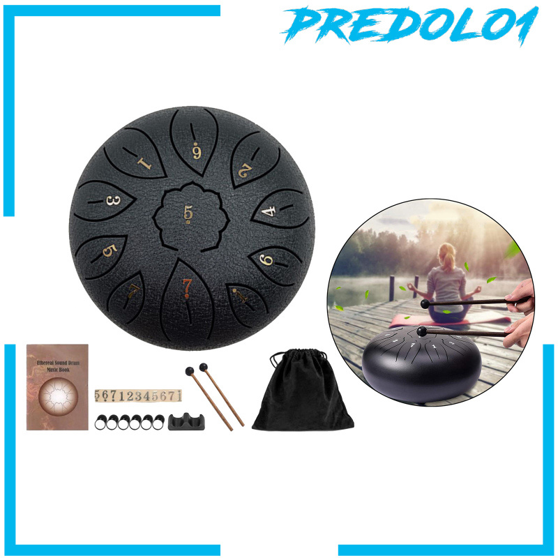 [PREDOLO1]Mini 6 Inch Steel Tongue Drum and Carrying Bag Music Education Gift Present