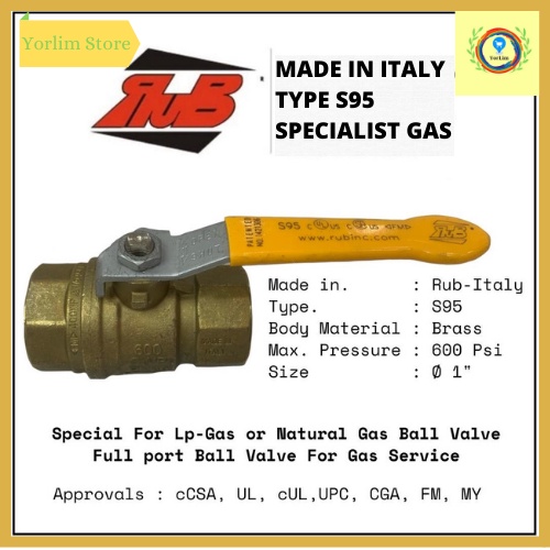 Ball Valve/Stop Kran 1 inch + Rub Italy