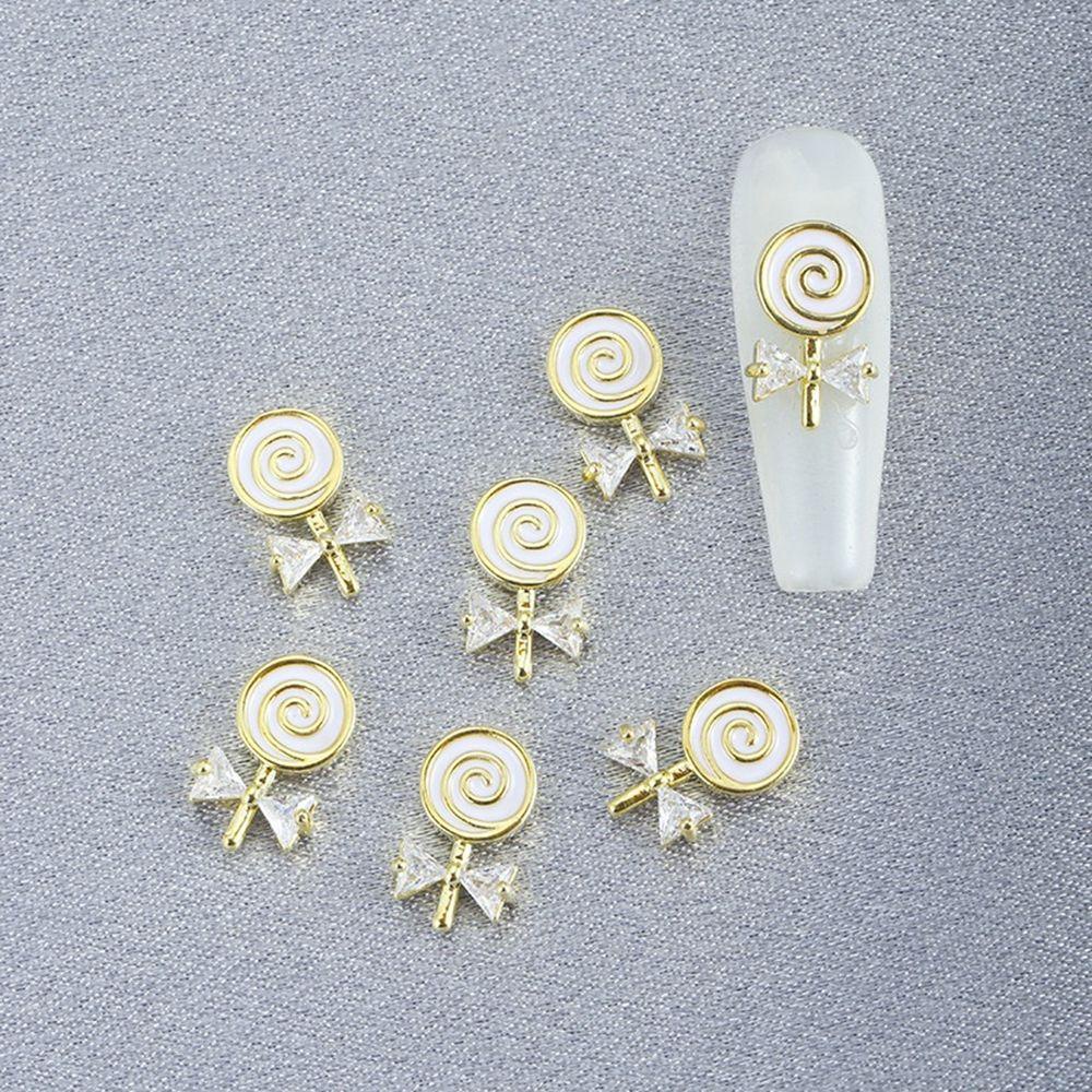 Rebuy Lollipop Kuku Berlian Imitasi Logam Temperamen Berlian Ornamen Flash Jepang Shiny DIY Nail Jewelry