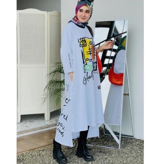 Midi Dress GYL Long Tunik Oversize Rancangan Terbaik Exclusive By GYL Authentic Original ▫ Awn31au22