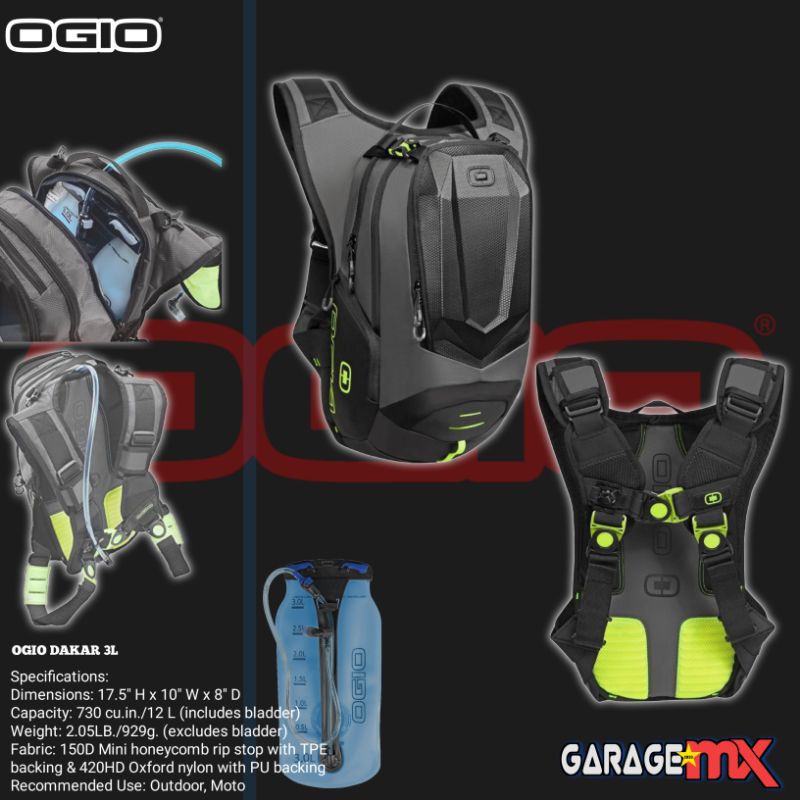 HYDRO BAG OGIO DAKAR 3L . TAS HYDRO OGIO. OGIO DAKAR.TAS SEPEDA.TAS AIR.TAS DOWNHILL.TAS MOTOCROSS